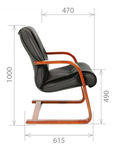 Офисное кресло CHAIRMAN 653V, натуральная кожа, черный