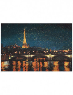 Картина Paris Nights Blue, 90х60 см, рама жемчуг с серебром