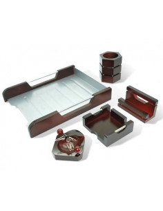 Настольный набор Wood&Metal из 5 предметов, красное...