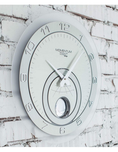 Часы настенные Momentum Pendulum, диаметр 45/серебристый металлик