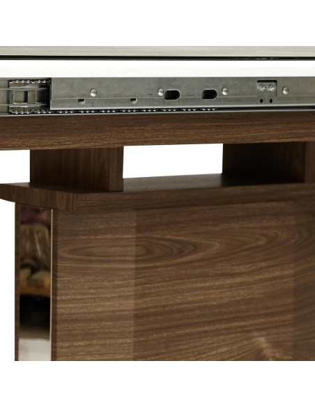 Стол обеденный RADCLIFFE раскладной 120(150)x80, коричневый/стекло