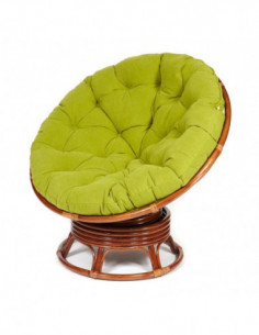 Кресло PAPASAN с подушкой, ткань флок олива/рecan