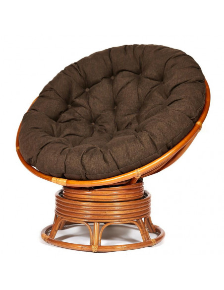 Кресло PAPASAN с подушкой, ткань коричневый/сognac