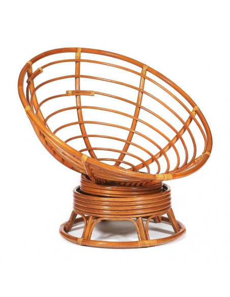 Кресло PAPASAN с подушкой, ткань коричневый/сognac