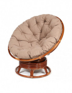 Кресло PAPASAN с подушкой, ткань экошерсть коричневый/рecan
