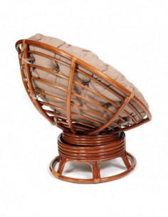 Кресло PAPASAN с подушкой, ткань экошерсть коричневый/рecan 2