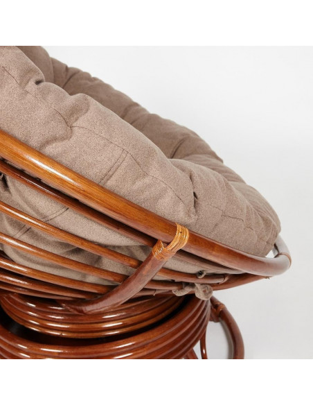Кресло PAPASAN с подушкой, ткань экошерсть коричневый/рecan
