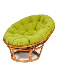 Кресло PAPASAN с подушкой,ткань флок олива/сognac