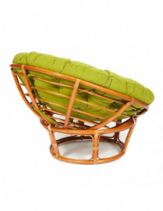 Кресло PAPASAN с подушкой,ткань флок олива/сognac 2