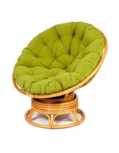 Кресло PAPASAN с подушкой, ткань флок олива/honey