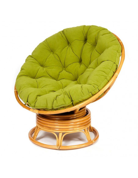 Кресло PAPASAN с подушкой, ткань флок олива/honey