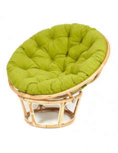 Кресло PAPASAN с подушкой, ткань флок олива/natural