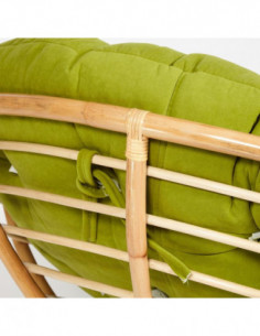 Кресло PAPASAN с подушкой, ткань флок олива/natural 2