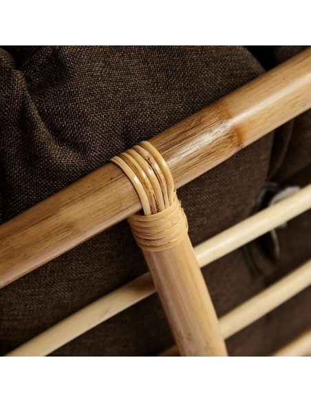 Кресло PAPASAN с подушкой, ткань коричневый/natural