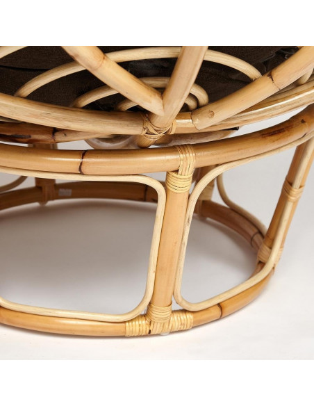 Кресло PAPASAN с подушкой, ткань коричневый/natural