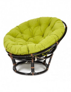 Кресло PAPASAN с подушкой, ткань флок олива/аntique brown