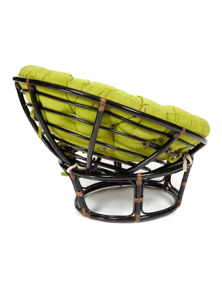 Кресло PAPASAN с подушкой, ткань флок олива/аntique brown