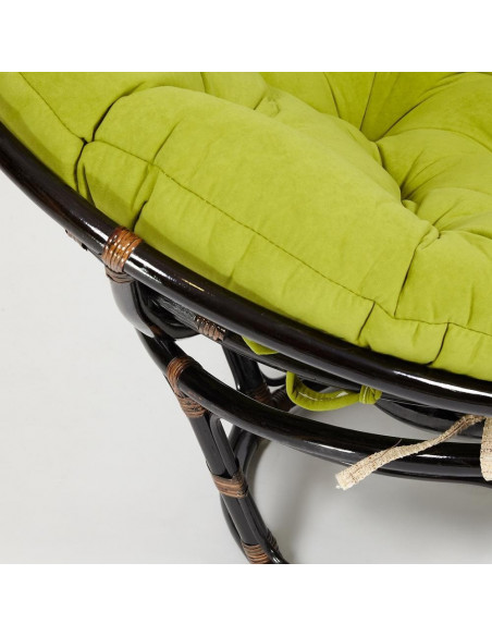 Кресло PAPASAN с подушкой, ткань флок олива/аntique brown