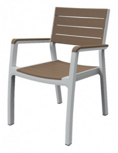 Стул Harmony armchair полиротанг/белый, капучино